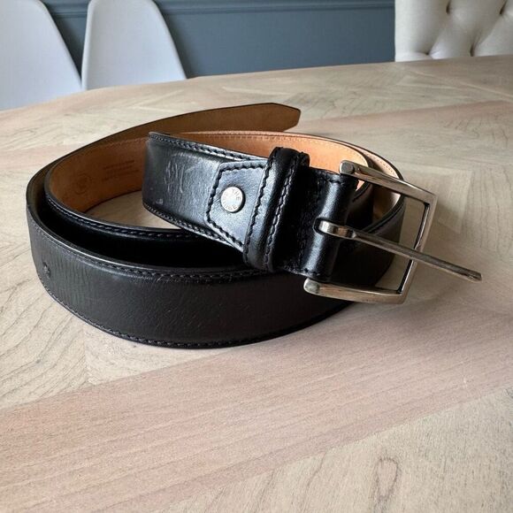 The Bridge Leather Black Belt Made In Italy